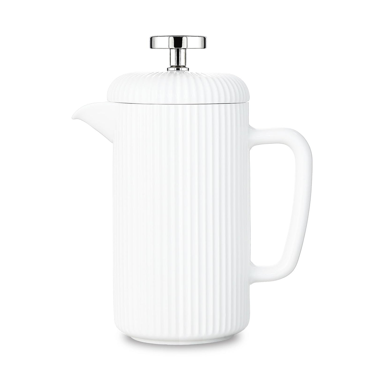 Porcelain French Press 22 fl oz Coffee Tea Maker with Stainless Steel Plunger Ivory D286145