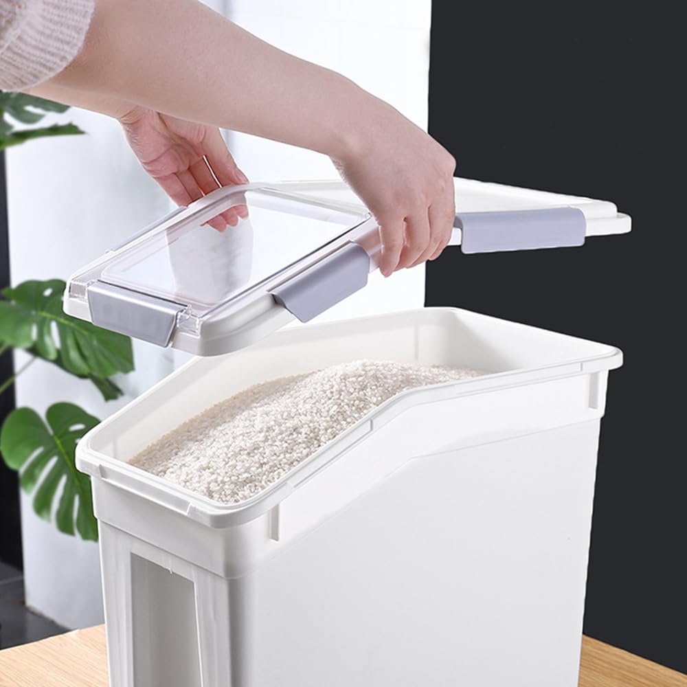 30lb Food Storage Container with Scoop and Wheels, 2 Pack X139