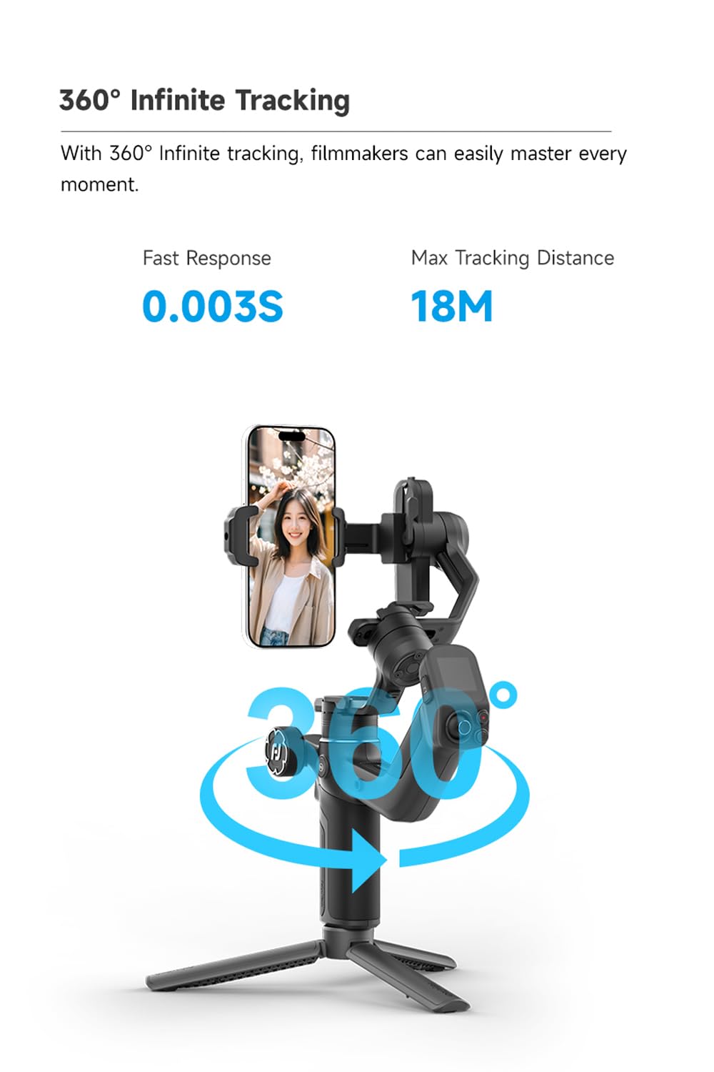 3-Axis Phone Gimbal Stabilizer with Integrated Grip H19878