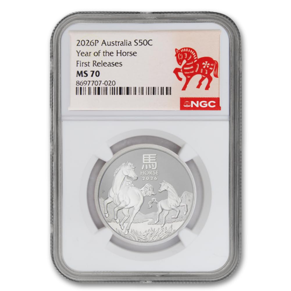 1/2 oz Silver Lunar Year of the Horse MS-70 A357