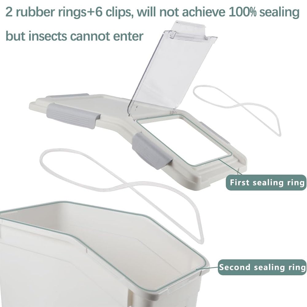 30lb Food Storage Container with Scoop and Wheels, 2 Pack X139