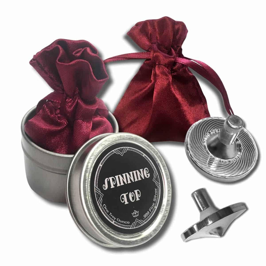 Silver Spinning Top Toy 1 oz L480
