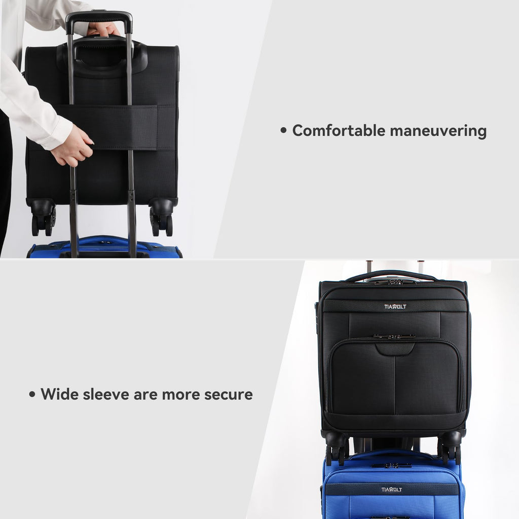 16 Inch Underseat Carry on Luggage with Wheels Black U34455
