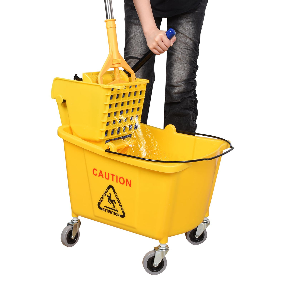 Commercial Mop Bucket on Wheels, 35-Quart V3624