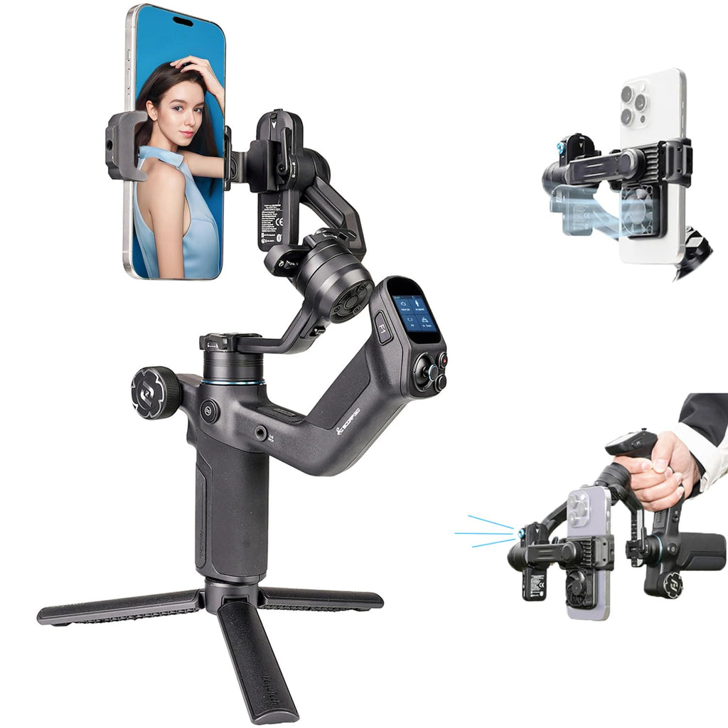 3-Axis Phone Gimbal Stabilizer with Integrated Grip H19878