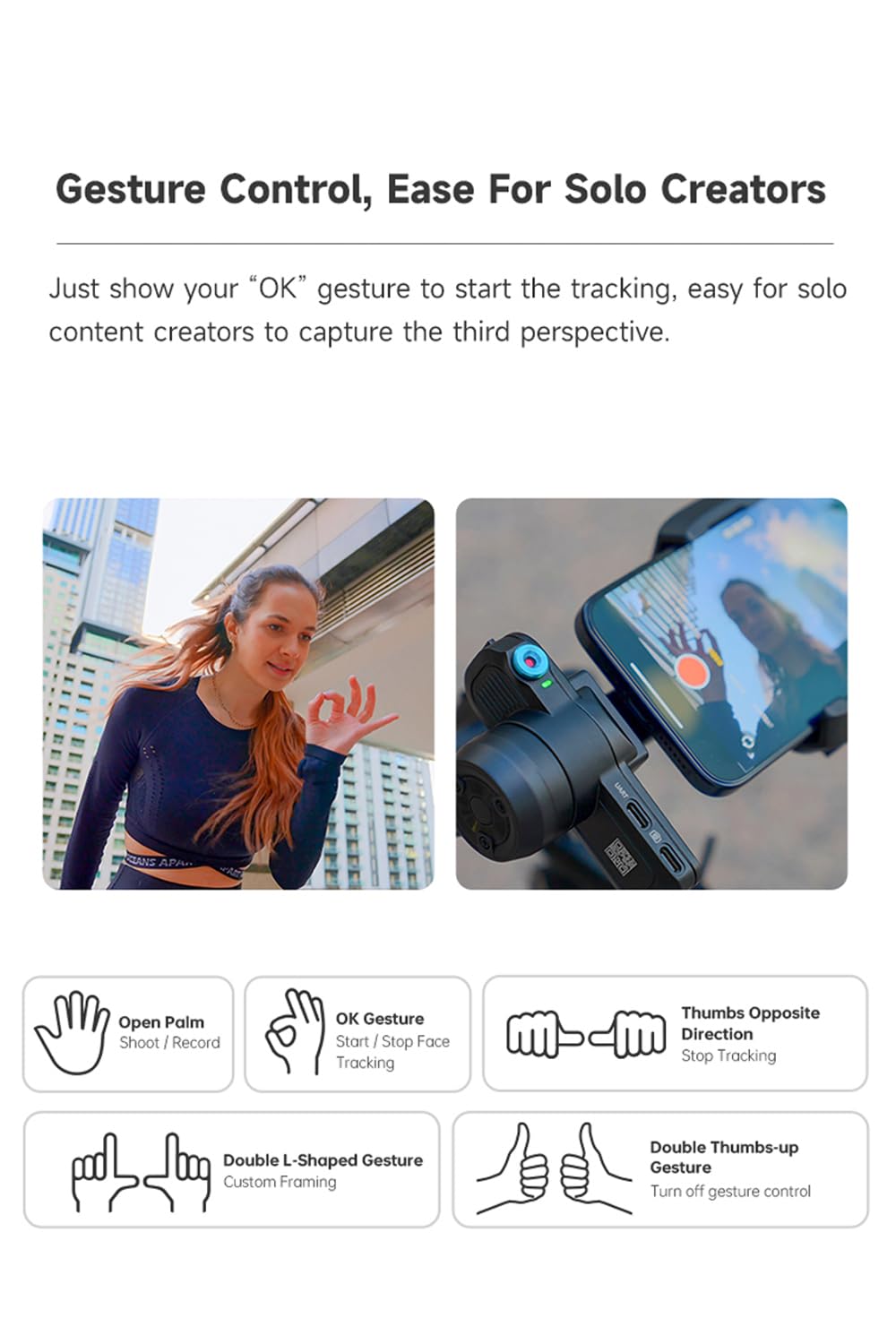 3-Axis Phone Gimbal Stabilizer with Integrated Grip H19878