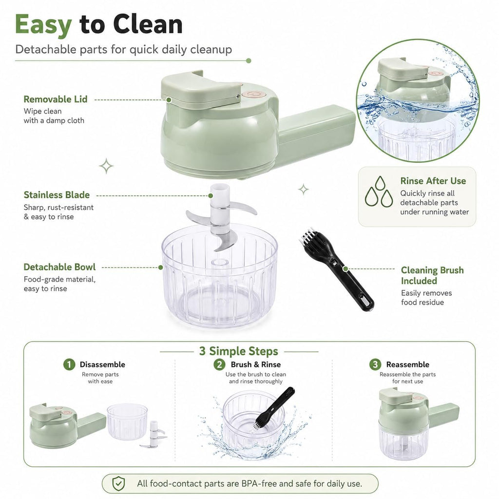 Electric 5-in-1 Handheld Vegetable Chopper Y214