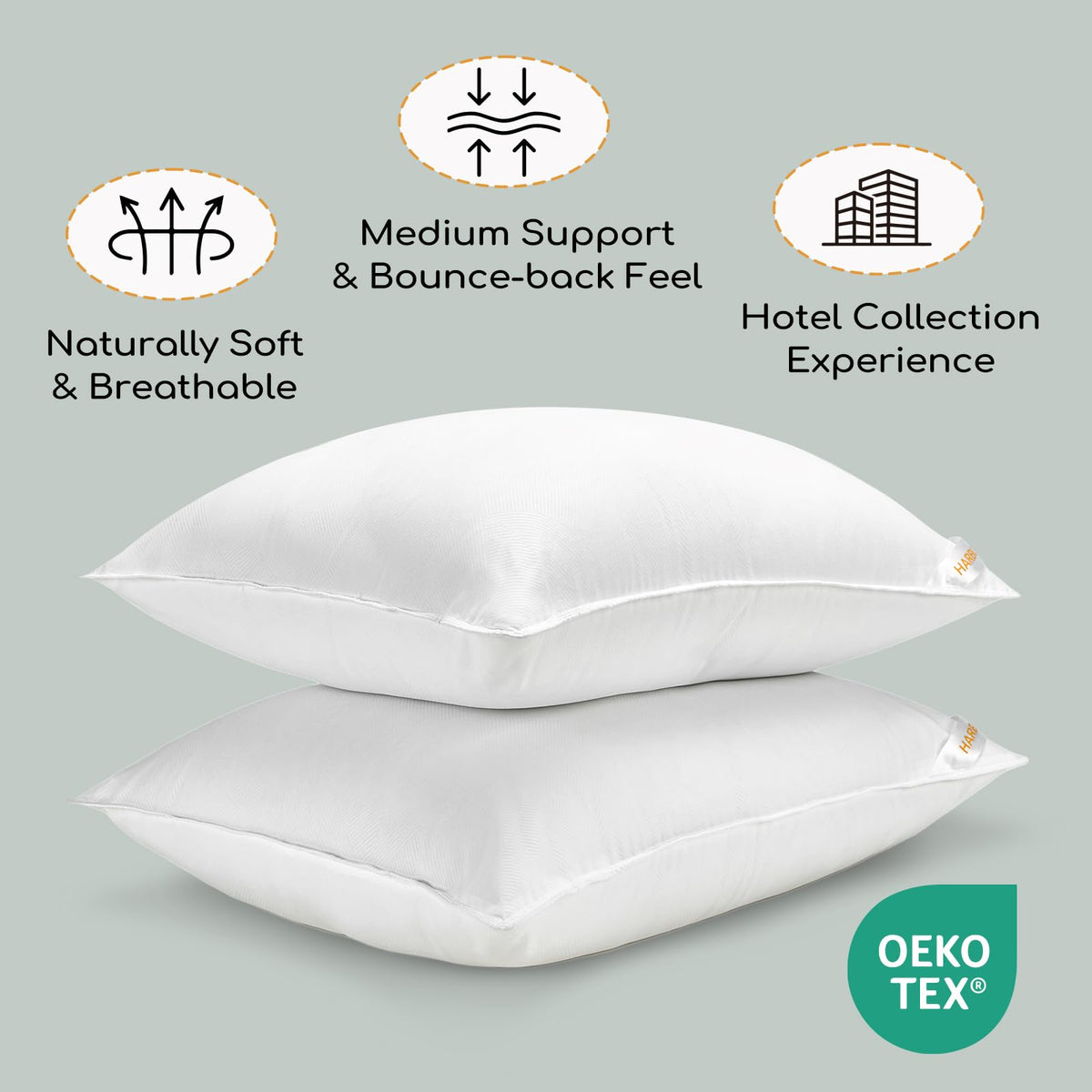 Standard Size Set of 2 Down Alternative Pillows U110