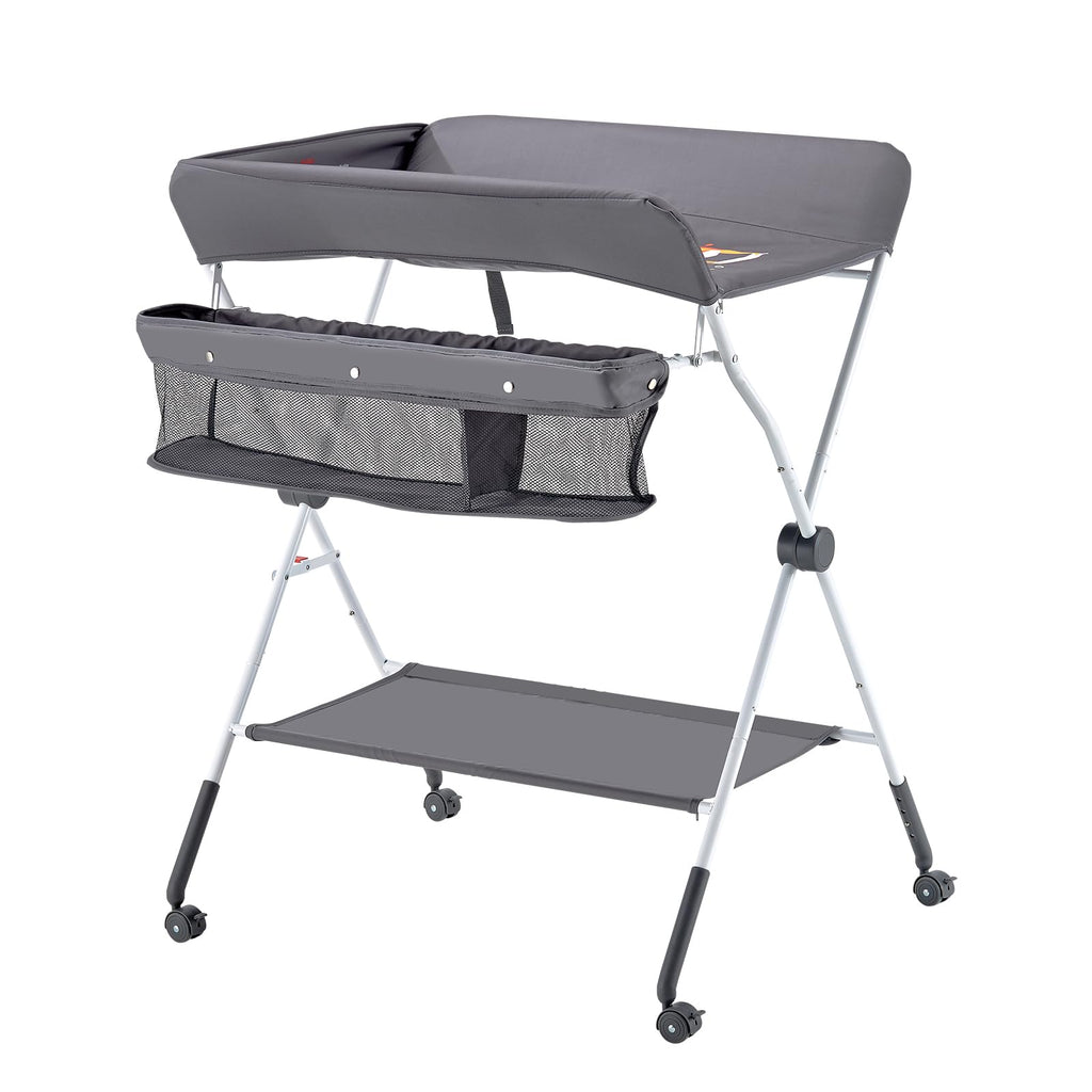 Foldable Baby Changing Table with Side Basket Q7124
