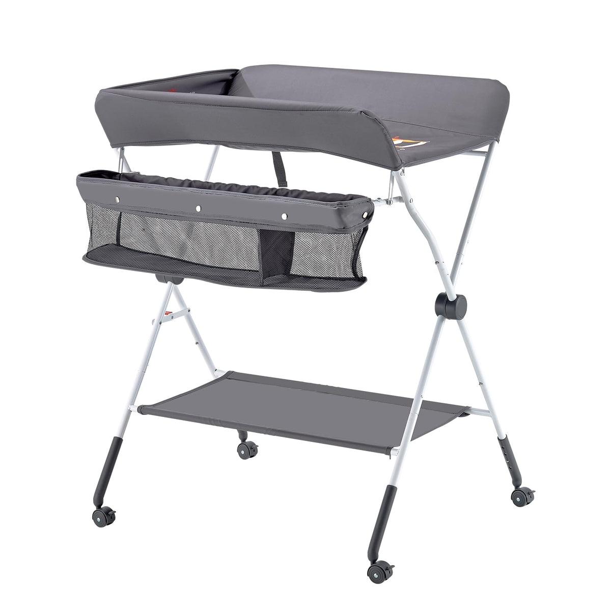 Foldable Baby Changing Table with Side Basket Q7124