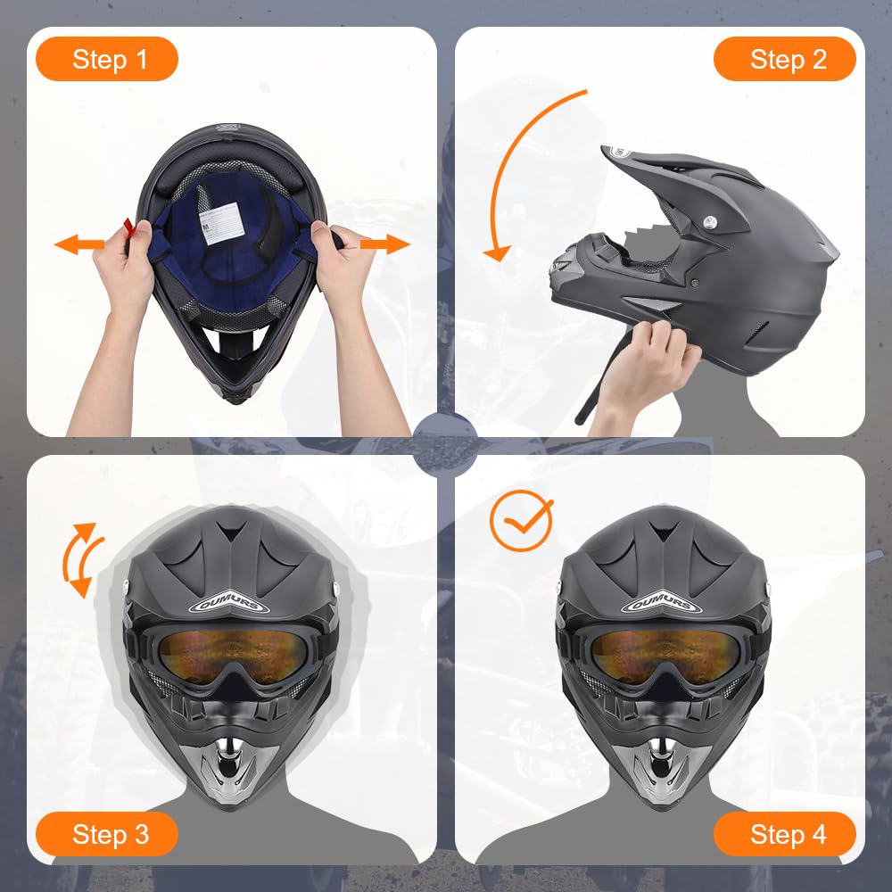 Full Face DOT Approved Adult Motocross Helmet E135