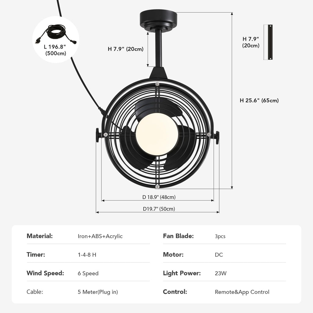 20" Outdoor Ceiling Fan with Lights M860
