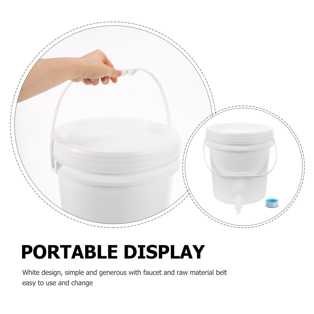 Outdoor Water Storage Bucket with Faucet 10l Capacity C264227