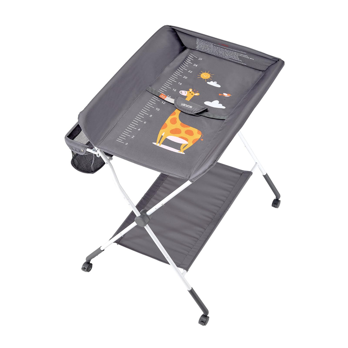 Foldable Baby Changing Table with Side Basket Q7124