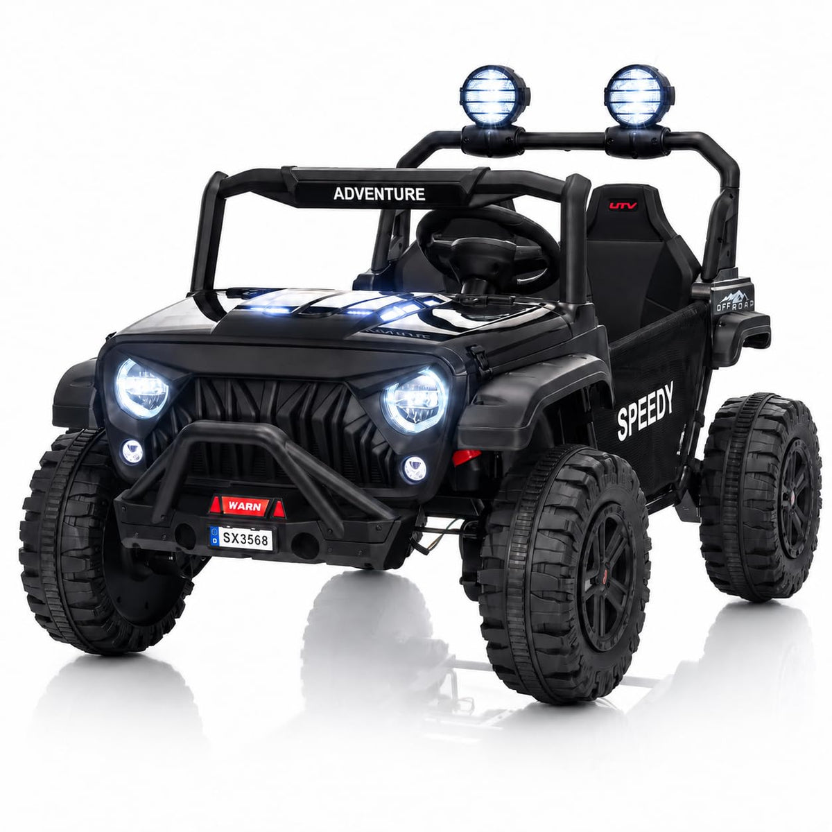 Black 24V 2 Seater Ride On Truck Car with Remote Control J8292