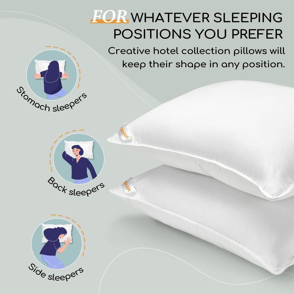 Standard Size Set of 2 Down Alternative Pillows U110