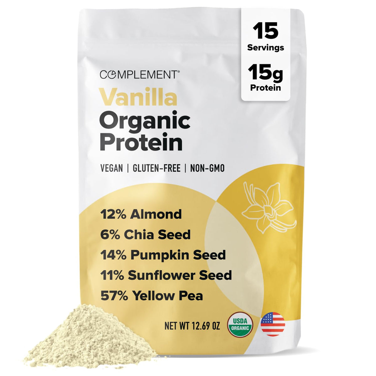 Vegan Vanilla Plant-Based Protein Powder 15 Servings D2620