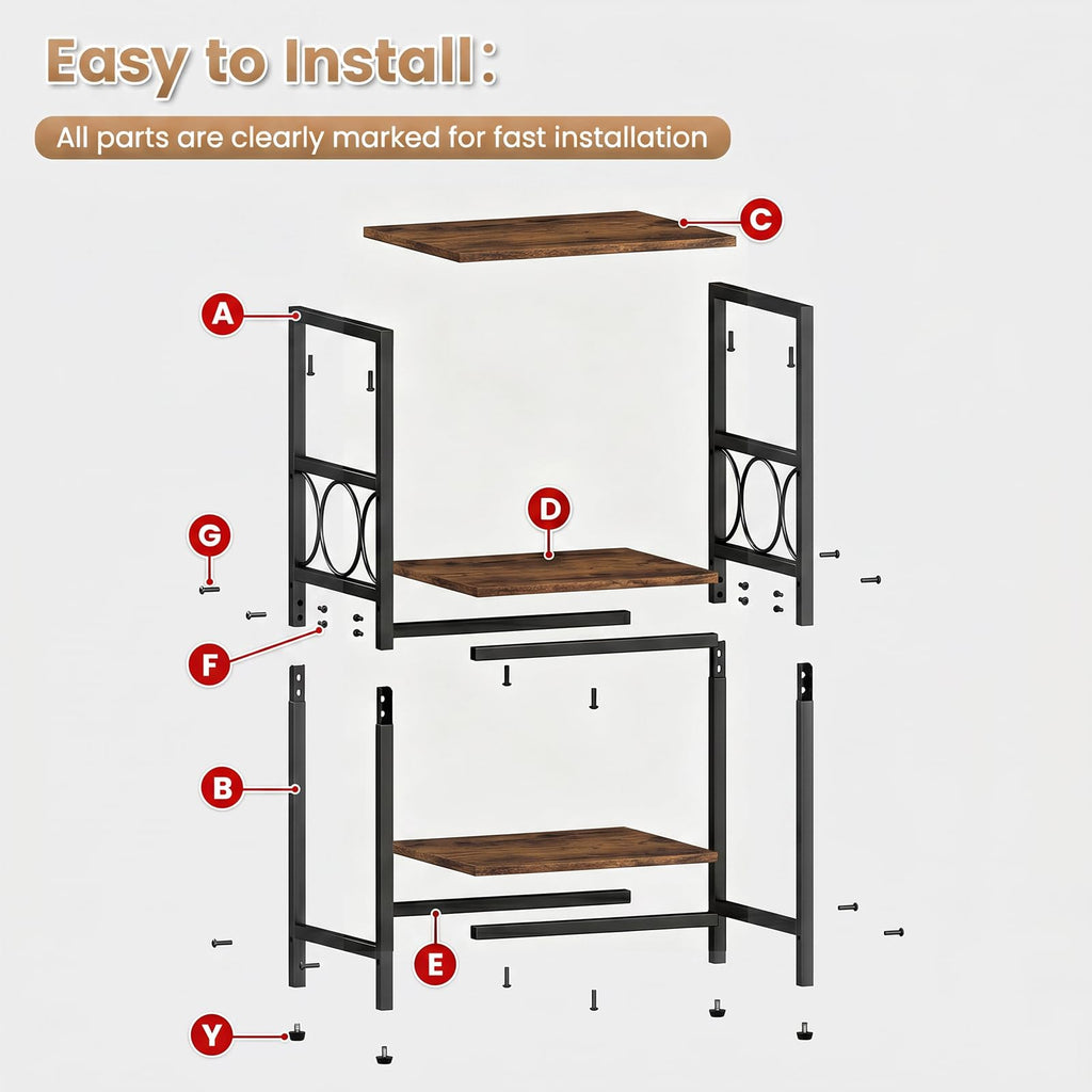3-Tier Side Table with Adjustable Shelf C9408