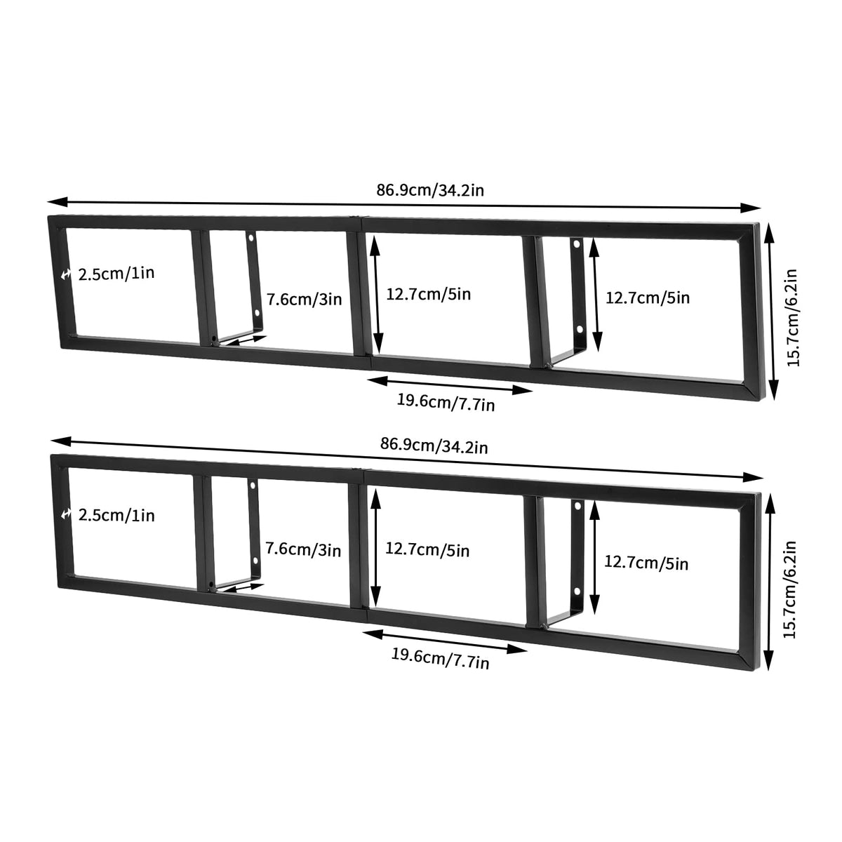 34 Inch Black Metal Media Storage Rack T120