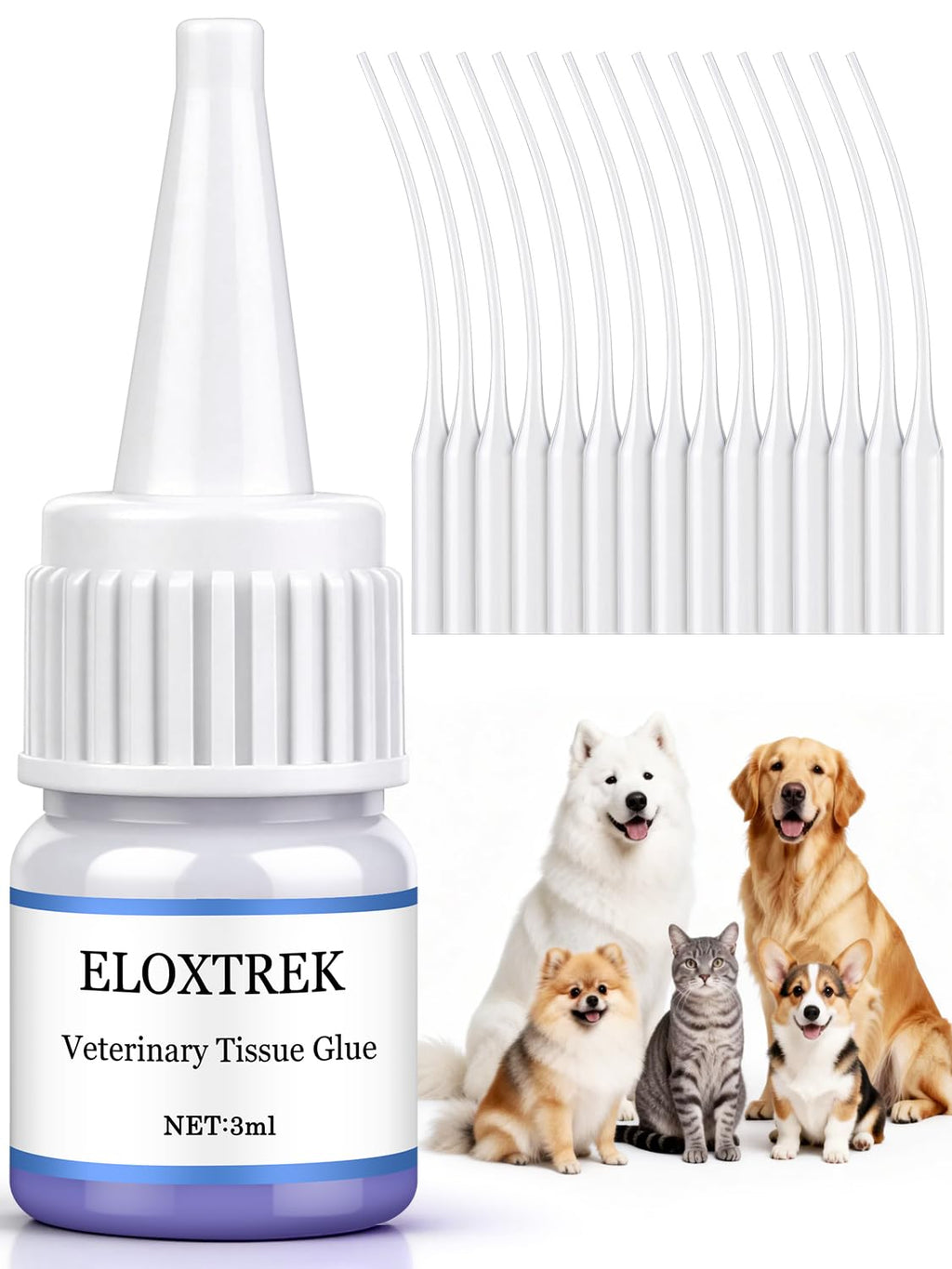 3ml Veterinary Surgical Skin Glue with 15 Applicators I369