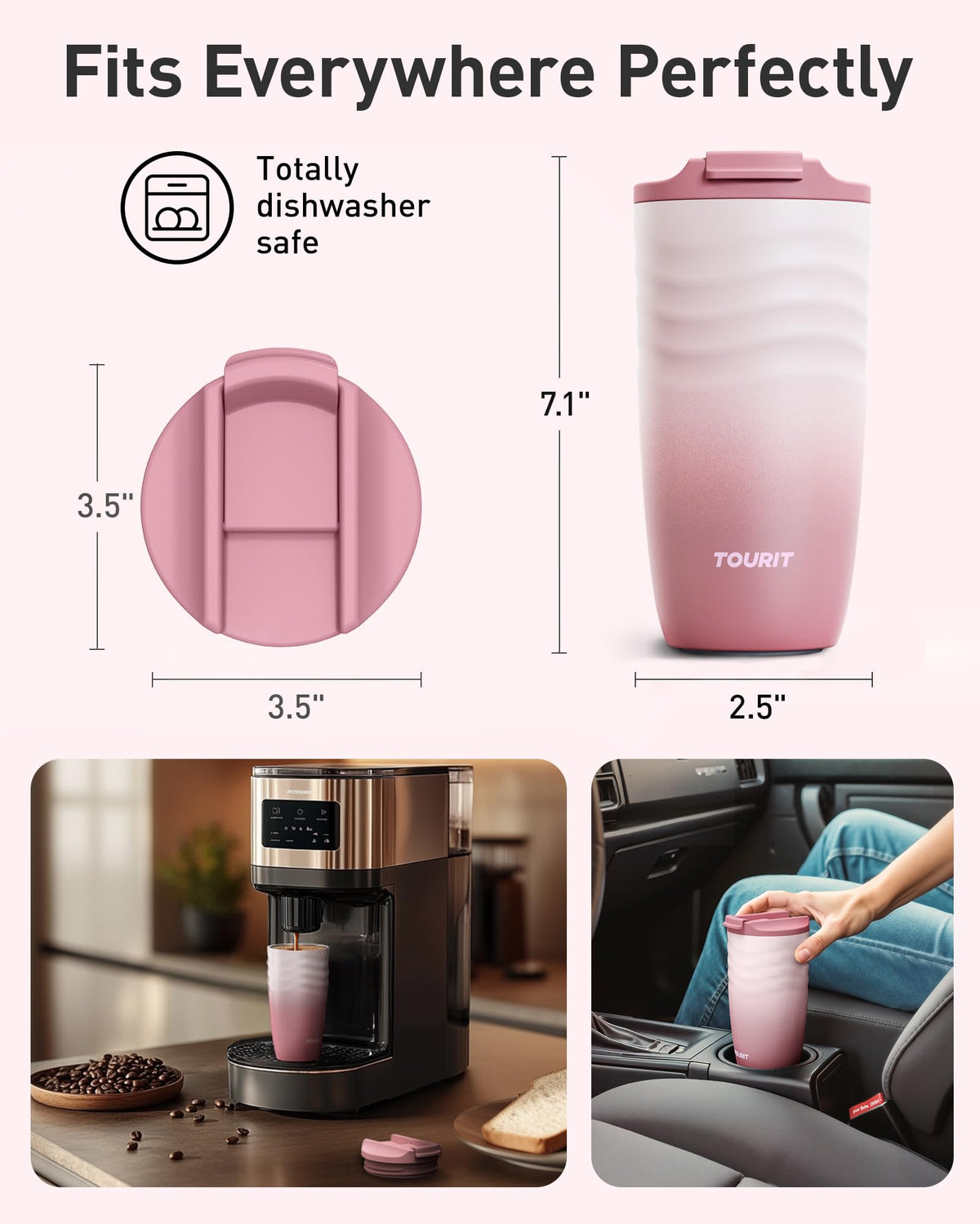 16 oz Insulated Stainless Steel Travel Coffee Mug D49310