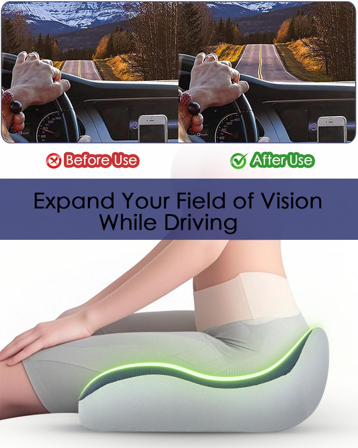 4.7″ Thick Memory Foam Car Seat Cushion G21342