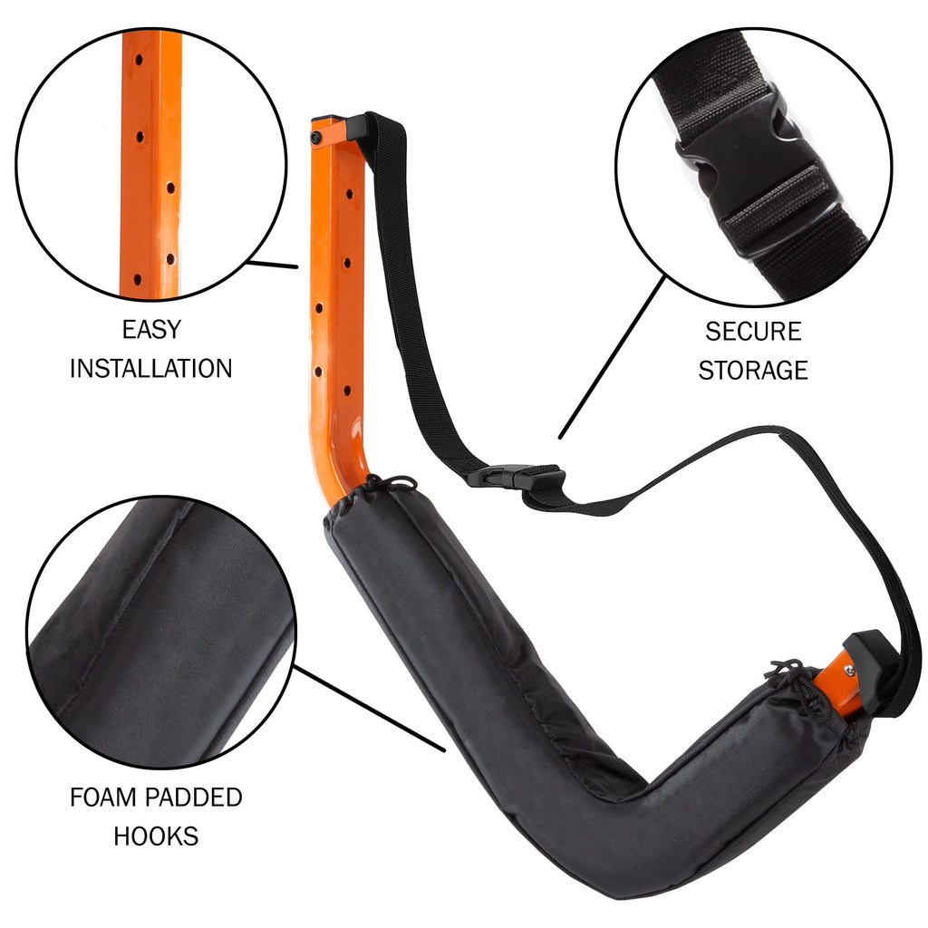 Kayak Storage Hooks Set of 2 Wall Mount 125lbs Capacity E89201