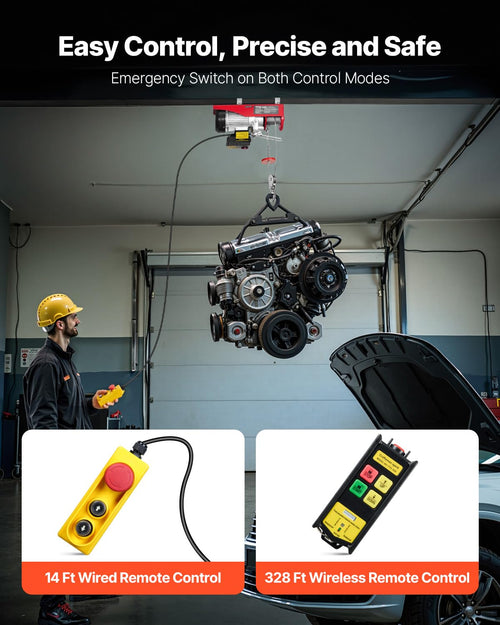 1320 lbs 120V Electric Hoist with Wireless Remote J355