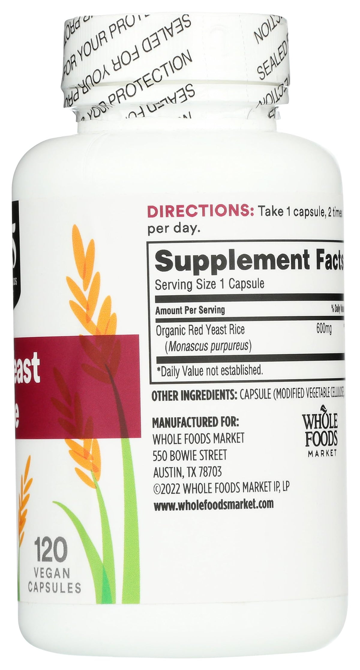 Red Yeast Rice 600mg 120 Count I3745