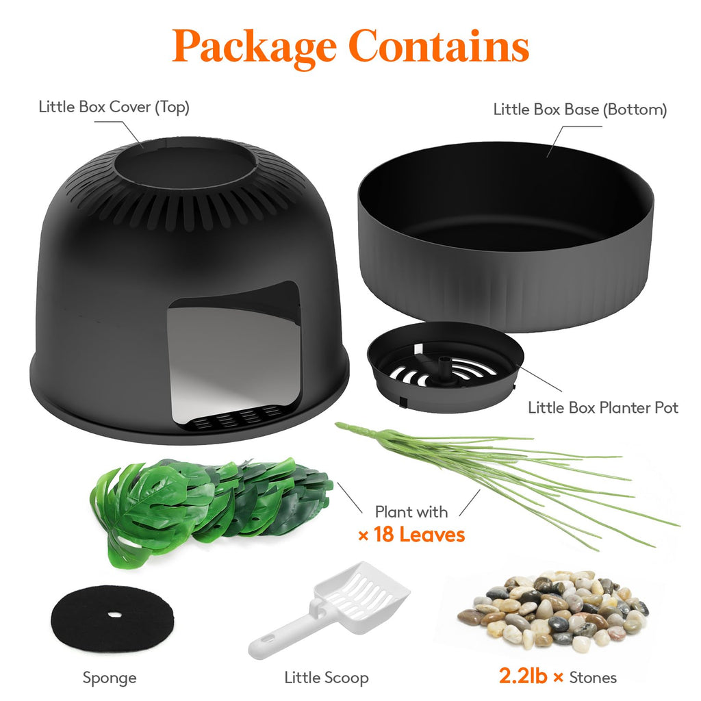 Black Cat Litter Box with Scoop X294
