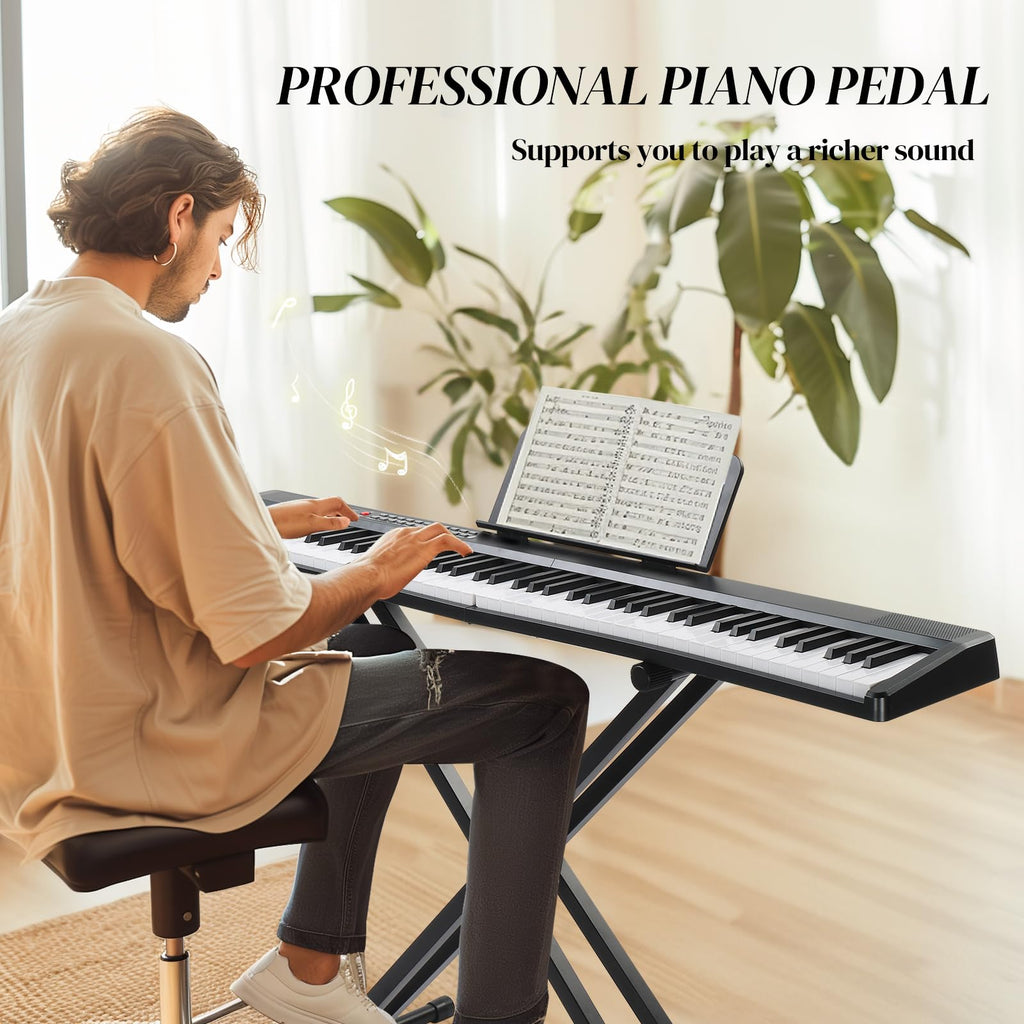 88 Key Foldable Electronic Keyboard Piano with Stand B748651