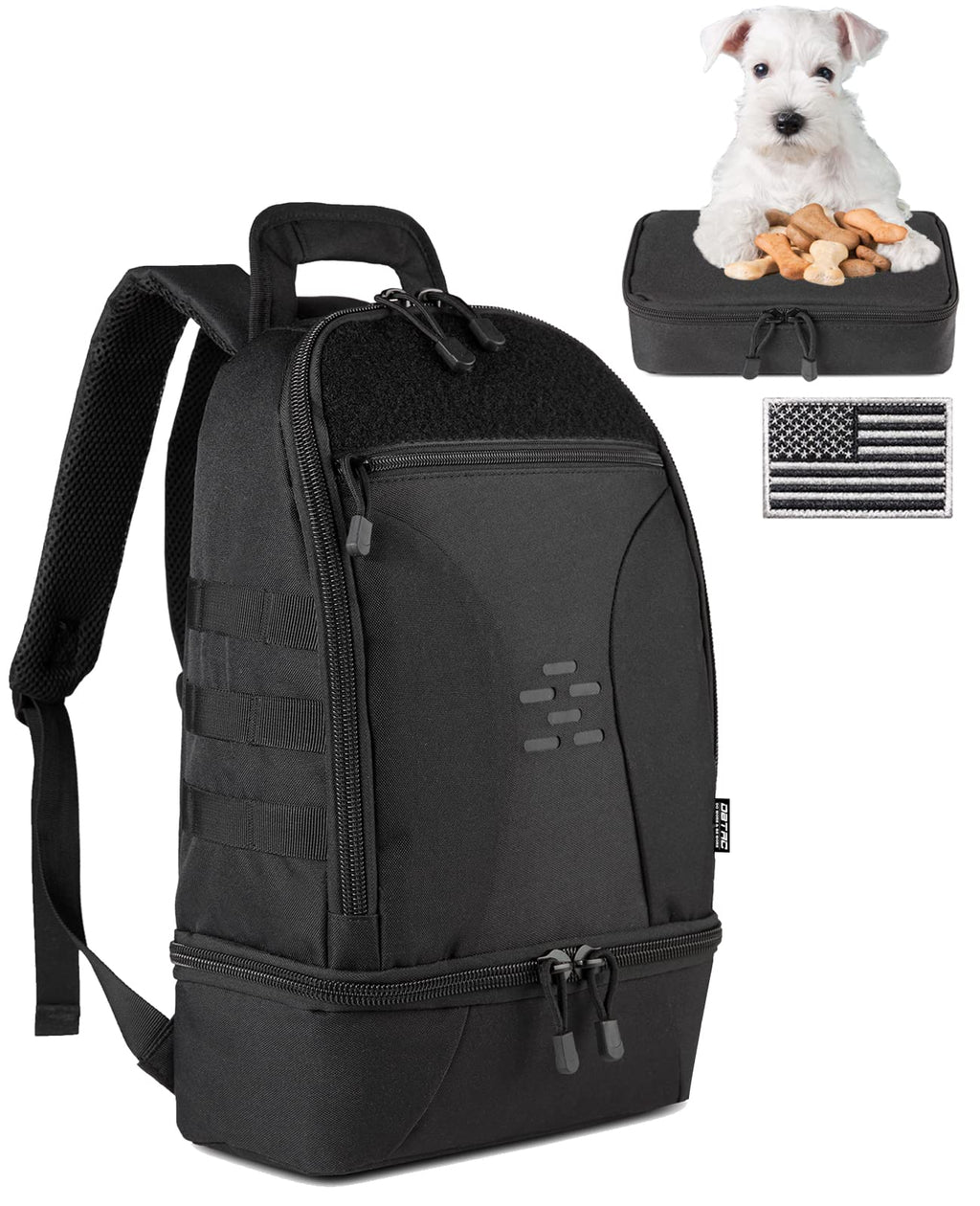 Black Compact Tactical Pet Backpack with Insulated Pocket S97278