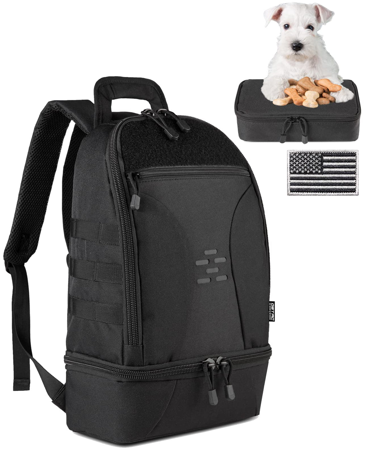 Black Compact Tactical Pet Backpack with Insulated Pocket S97278