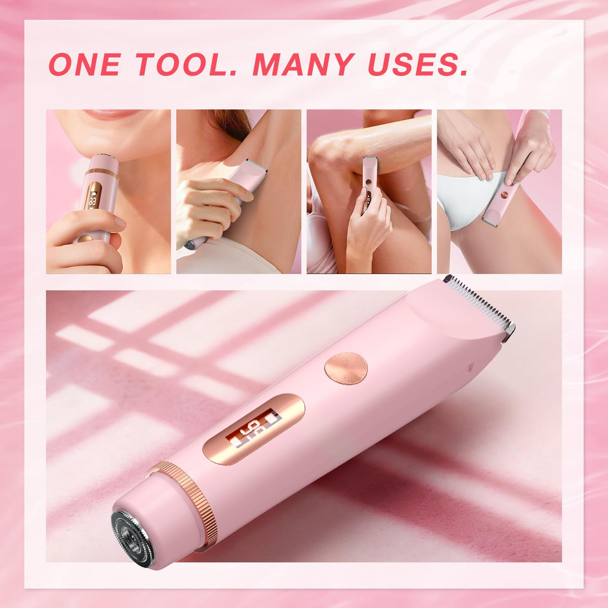 Dual-Head Electric Body Hair Trimmer IP67 Waterproof USB-C Rechargeable F736822