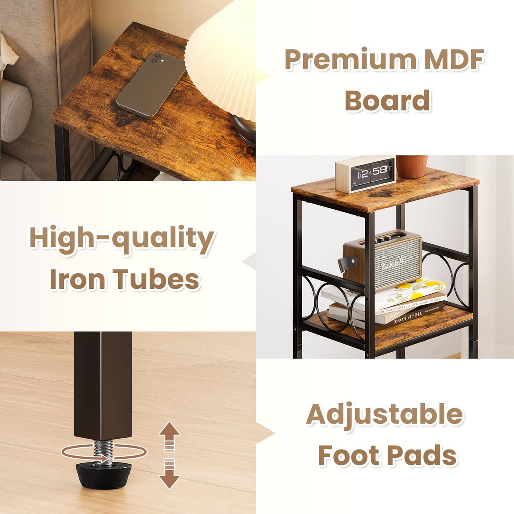 3-Tier Side Table with Adjustable Shelf C9408