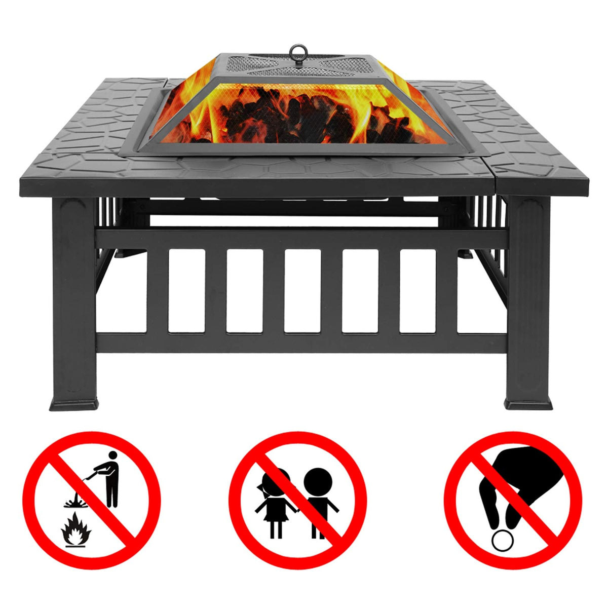 32 Inch Square Fire Pit O565