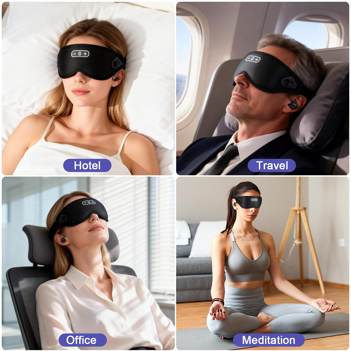 Wireless Bluetooth Sleep Headphones and Blackout Sleep Mask J38565