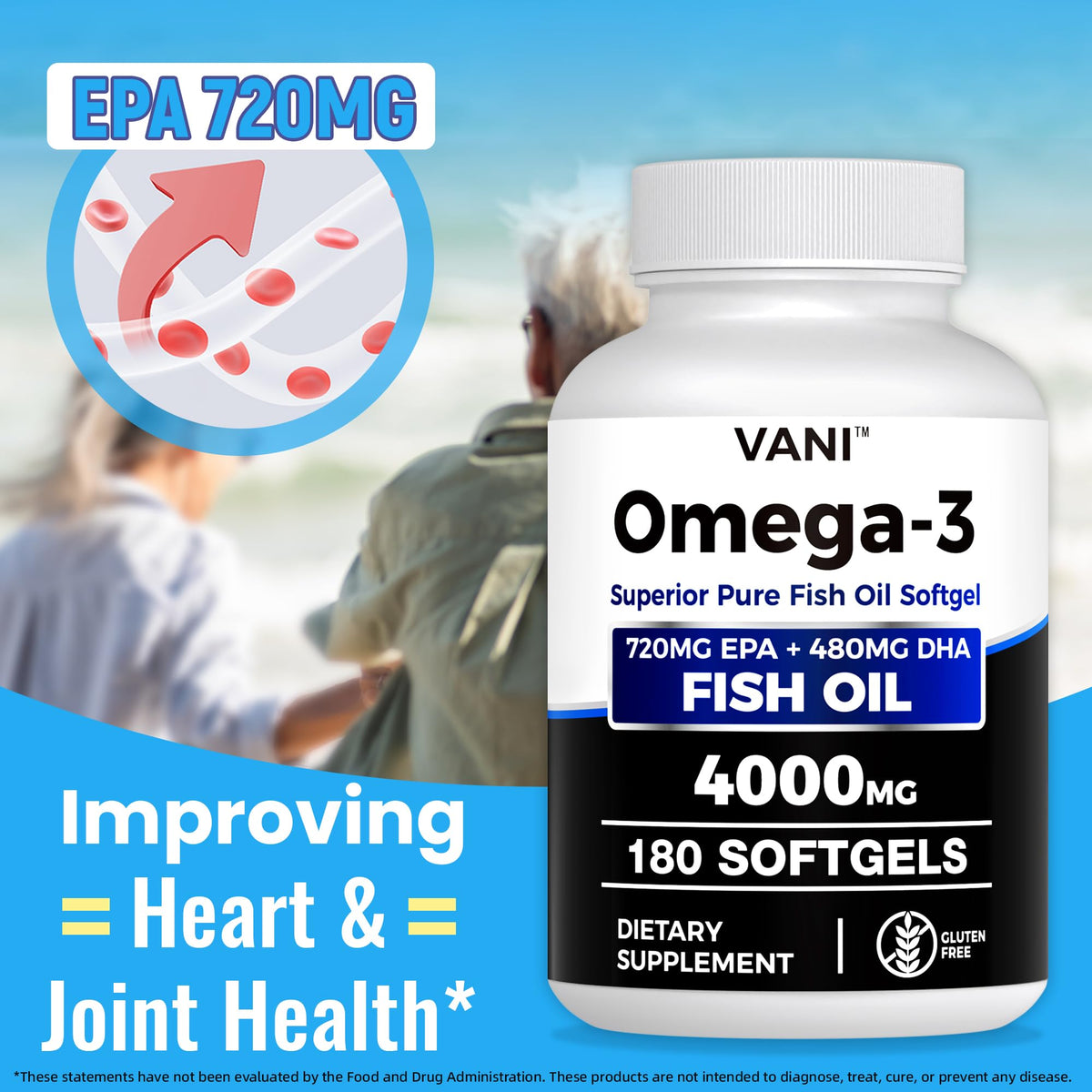 Omega 3 Fish Oil 4000mg 180 Softgels EPA & DHA F670030