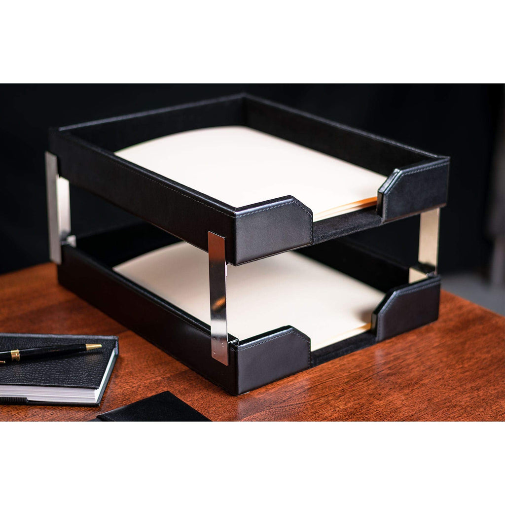 Black 8 Piece Bonded Leather Desk Set D83823