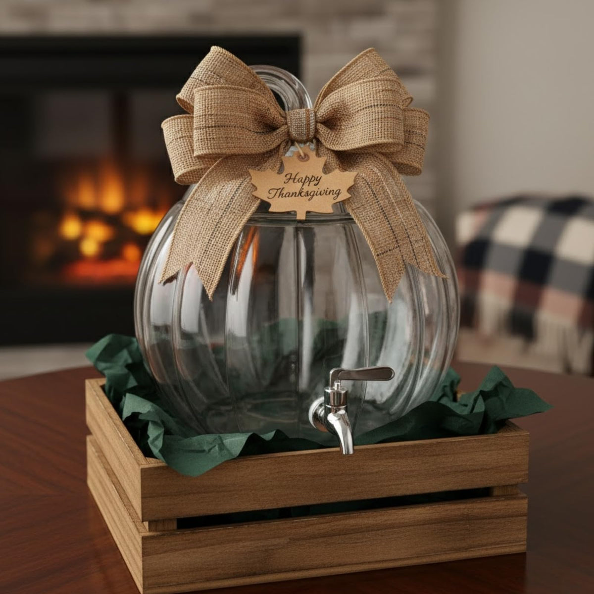 Glass Pumpkin Drink Dispenser 2 Gallon S56096