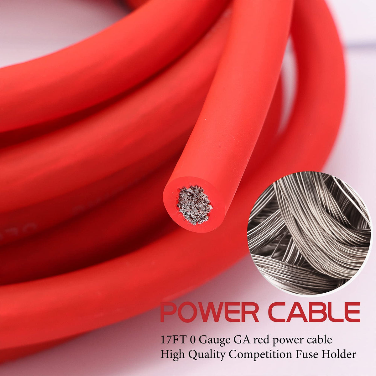0 Gauge 3000 Watt Amp Wiring Kit with Power RCA Speaker Wire F191