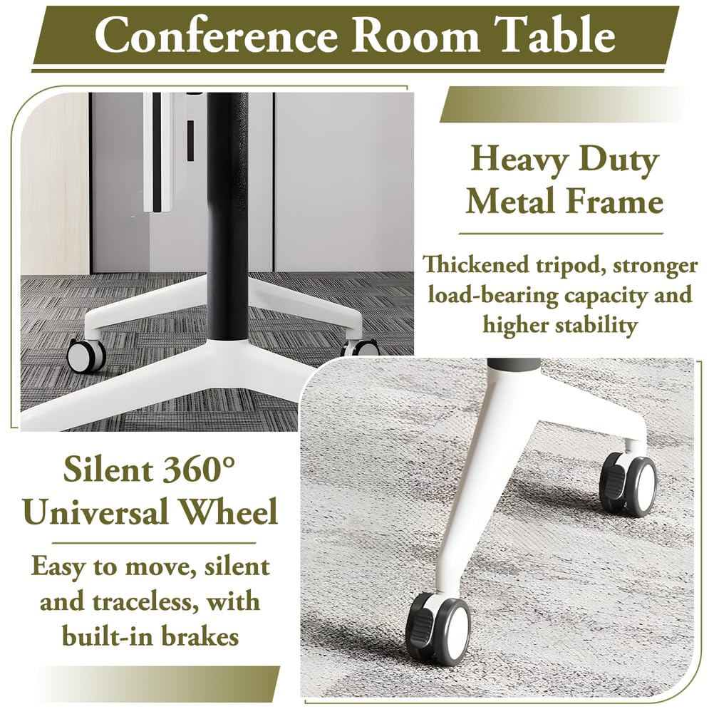 Foldable Mobile Seminar Table with Locking Casters, 8 Pack V33607