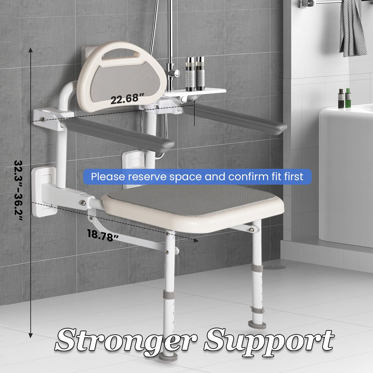 18” Folding Wall Mounted Shower Seat Z64405