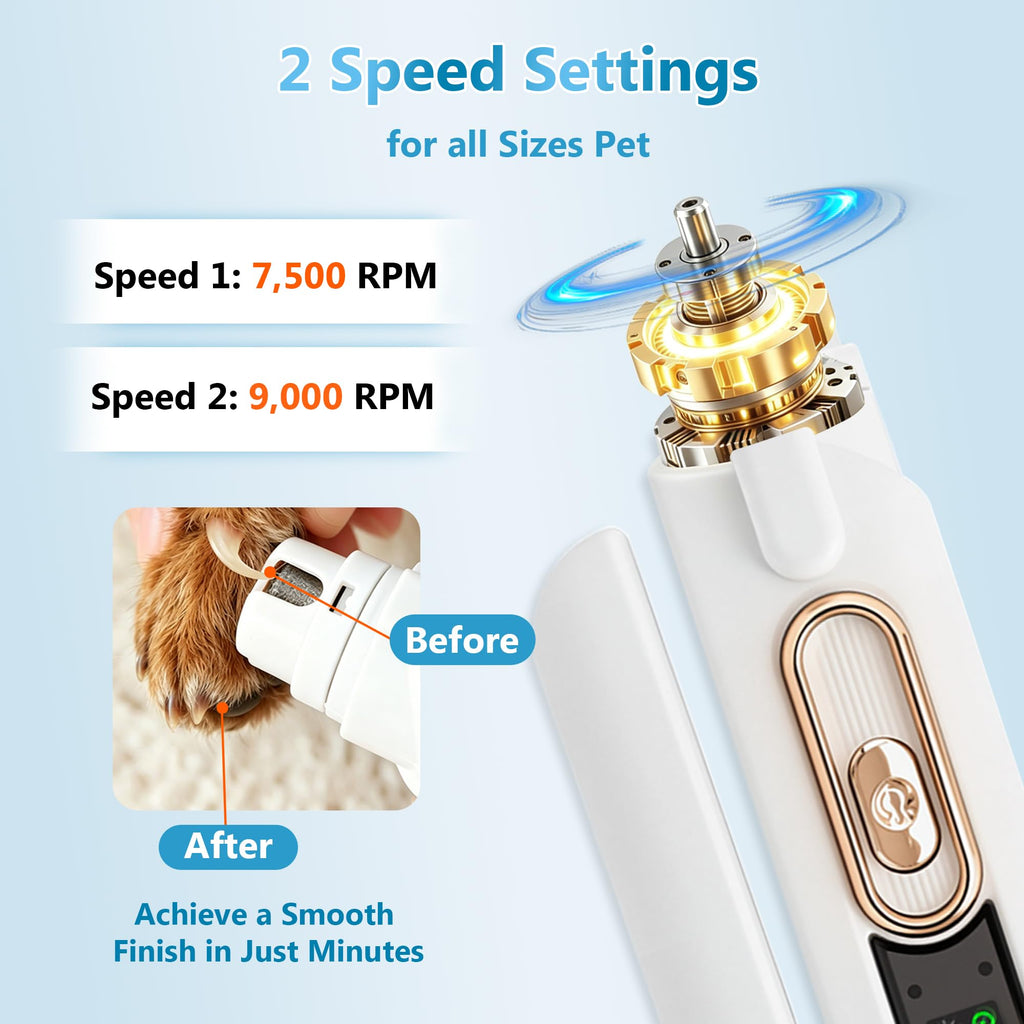 2-in-1 Quiet Electric Pet Nail Clipper & Grinder with Light F264