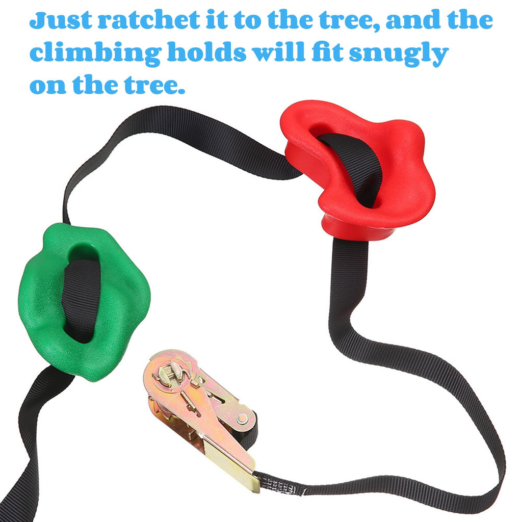 18 Pcs Tree Climbing Holds with 6 Ratchet Straps H141250