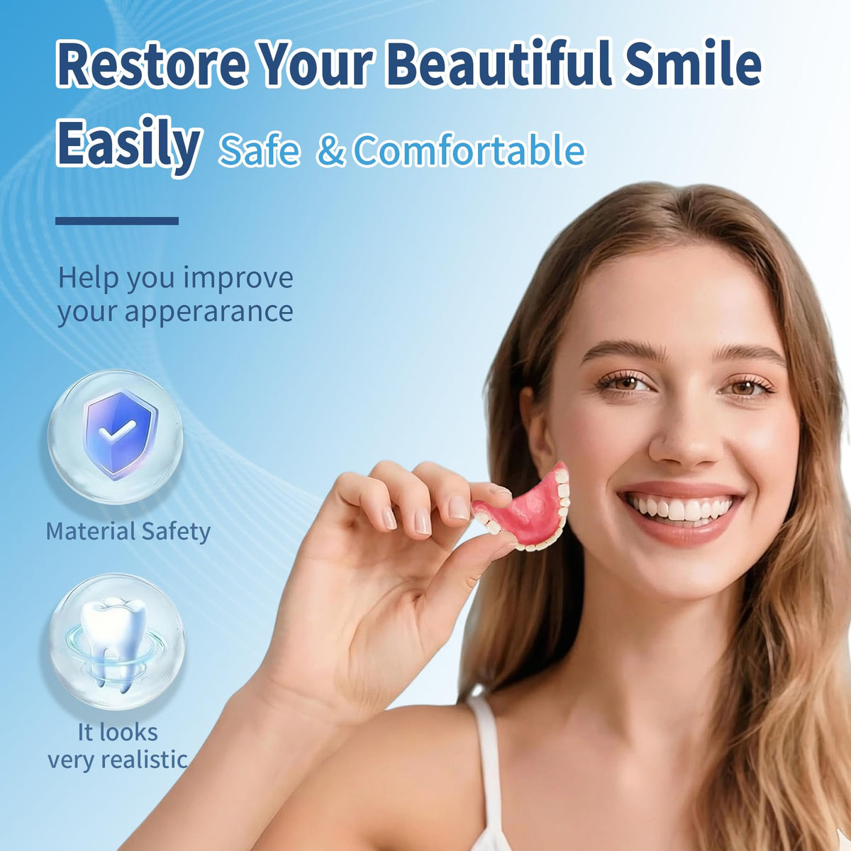 DIY Denture Full Set of Top and Bottom Fake Teeth I6473