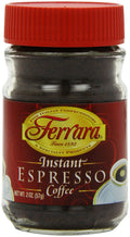 Instant Espresso Coffee 2 oz Glass Jars Pack of 6 W836