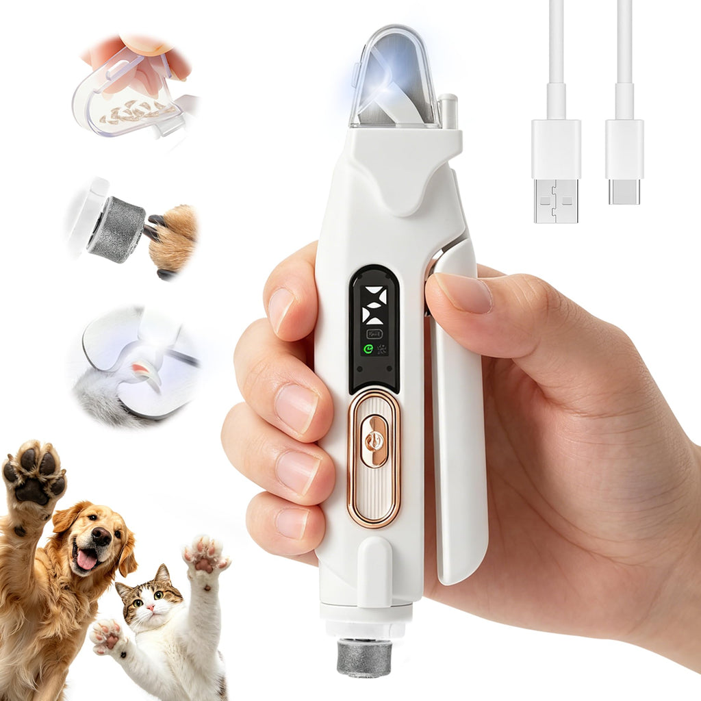 2-in-1 Quiet Electric Pet Nail Clipper & Grinder with Light F264