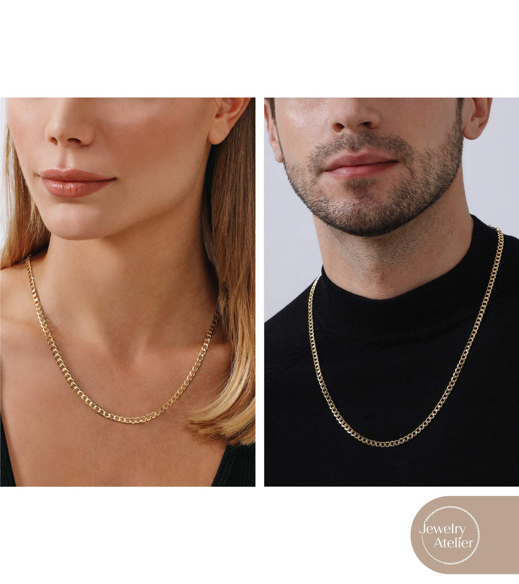 14K Yellow Gold Filled Cuban Curb Link Chain Necklace E2927