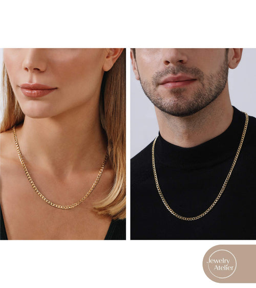 14K Yellow Gold Filled Cuban Curb Link Chain Necklace E2927